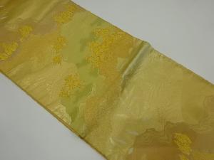 アンティーク　加藤善織物製　霞に樹木模様織り出し袋帯（材料）